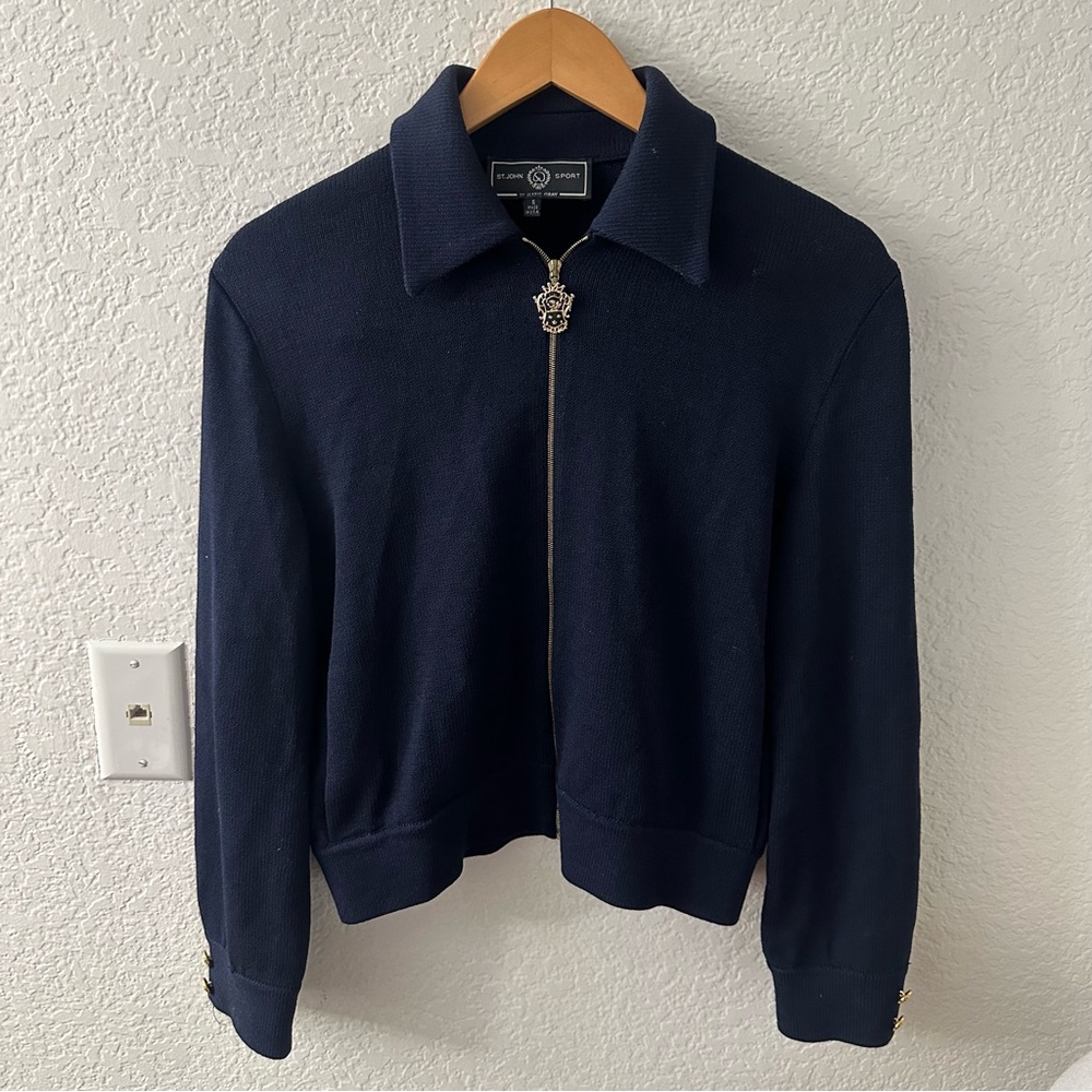 St John Knit Cardigan Zip Jacket size small